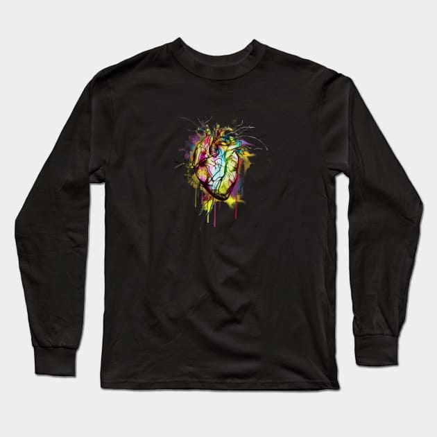 Anatomical Heart 10 Long Sleeve T-Shirt by Collagedream